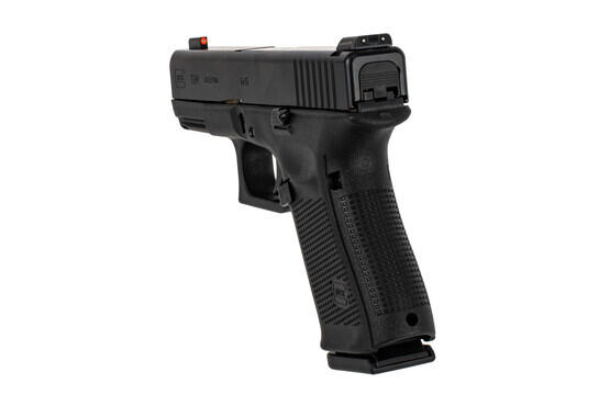 Glock 19 Gen 5 FBI Edition compact 9mm handgun features an ambidextrous slide catch
